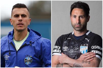 Goleiros Marcelo Grohe e Cristian Lucchetti do Grêmio e Atlético Tucunám no Mano a Mano