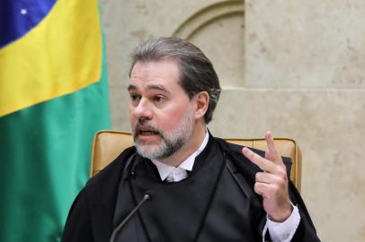  Brazilian new president of the Supreme Federal Court Jose Antonio Dias Toffoli speaks during the session in which he took office in Brasilia on September 13, 2018.  Dias Toffoli replaces Carmem Lucia. / AFP PHOTO / Sergio LIMAEditoria: CLJLocal: BrasíliaIndexador: SERGIO LIMASecao: justice and rightsFonte: AFPFotógrafo: STR