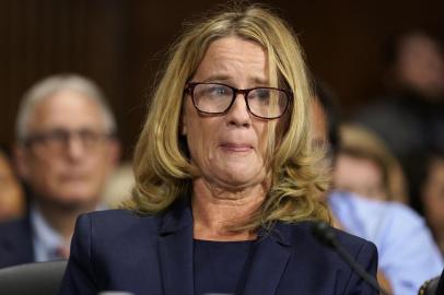 Dr. Christine Blasey Ford speaks before the Senate Judiciary Committee hearing on the nomination of Brett Kavanaugh to be an associate justice of the Supreme Court of the United States, on Capitol Hill in Washington, DC,on September 27,2018. / AFP PHOTO / POOL / Andrew Harnik