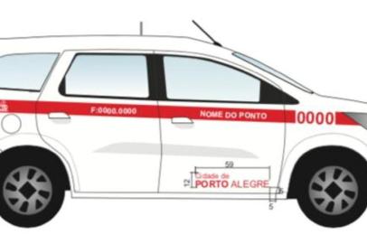 Novo padrão de táxis de Porto Alegre.