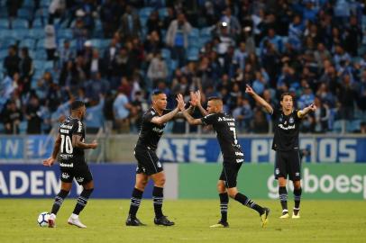 Grêmio enfrenta o Bahia na Arena pela 28ª rodada do Brasileirão. No lance, Jael marca gol de pênalti