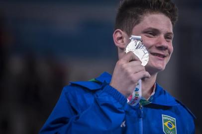  Jogos Olimpicos da Juventude Buenos Aires 2018 â 15/10/2018 - Jogos Olimpicos da Juventude 2018 - Na foto Na foto Diogo Soares conquista a medalha de prata Ginastica Artistica. Foto: Jonne Roriz/Exemplus/COBLocal: Buenos AiresFonte: Jonne Roriz/Exemplus/COB