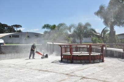 Empresa Festa da Uva S.A. inicia reforma do Memorial Atelier Zambelli no Parque de Eventos. Previsão é que obras sejam finalizadas até o fim deste ano