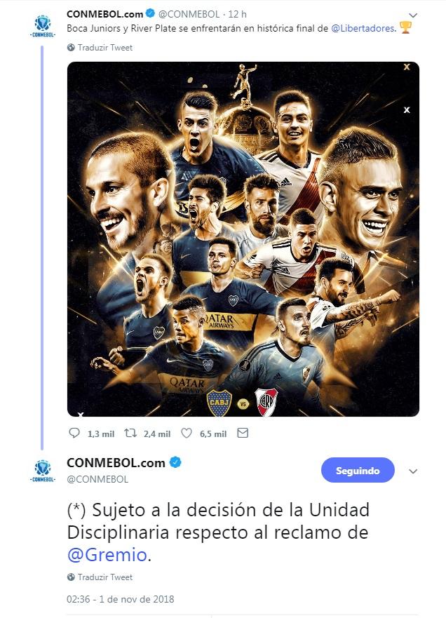 Divulgação Twitter Conmebol