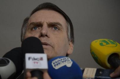 O candidato do PSL à Presidência da República, Jair Bolsonaro, durante coletiva de imprensa no dia 20 de outubro.