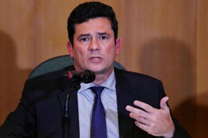 Brazilian Federal Judge Sergio Moro, incoming Brazilian Justice and Public Security Minister, speaks during a press conference at the Federal Justice Court in Curitiba, Brazil on November 06, 2018. (Photo by Heuler Andrey / AFP)