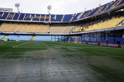  View of the Bombonera Stadium, before the Copa Libertadores 2018 final first leg football match in Buenos Aires, Argentina, on November 10, 2018. (Photo by ALEJANDRO PAGNI / AFP)Editoria: SPOLocal: Buenos AiresIndexador: ALEJANDRO PAGNISecao: soccerFonte: AFPFotógrafo: STR