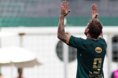 MG - Belo Horizonte - 18/11/2018 - Brasileirao A 2018, America MG x Santos - jogador Rafael moura do America-MG comemora seu gol durante partida contra o Santos no estadio Independencia pelo campeonato Brasileiro A 2018. Foto: Marcelo Alvarenga/AGIF