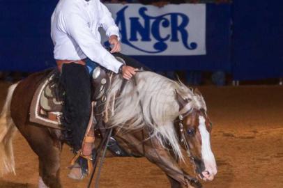 O cavaleiro Roberto Jou monta o cavalo Estupendo Marca dos Santos, que é filho do crioulo F5 Licurgo Tapajós