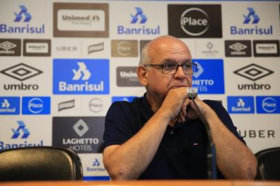  PORTO ALEGRE, RS, BRASIL - 2018.01.10 - Coletiva do Presidente do Grêmio, Romildo Bolzan Jr. (Foto: ANDRÉ ÁVILA/ Agência RBS)