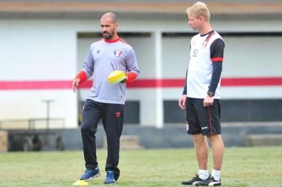  JOINVILLE,SC,BRASIL,25-08-2017.Treino do JEC,tecnco Pingo e o auxiliar Bandock.(Foto:Salmo Duarte/A Notícia)