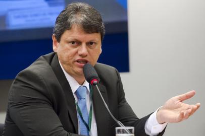  Brasília - O relator da CPI da Funai e do Incra, Deputado Nilson Leitão, e o ex-diretor do Departamento Nacional de Infraestrutura de Transportes Tarcísio Gomes Freitas durante reunião da comissão ( Marcelo Camargo/Agência Brasil)