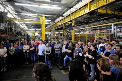  CAXIAS DO SUL, RS, BRASIL, 26/11/2018Empresa Voges. Depois de ser vendida, empresa enfrenta impasse com sindicato prejudicando no funcionamento e funcionários pedem por uma solução rápida. (Lucas Amorelli/Agência RBS)