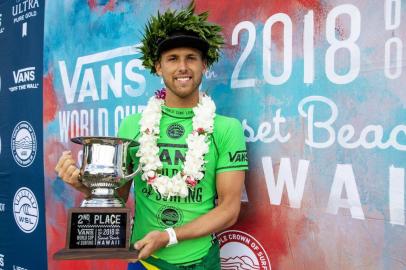 2018 VANS World CupJesse Mendes of Brazil finishes runner-up of the Vans World Cup at Sunset Beach, Oahu, Hawaii, USA.Local: Sunset Beach, OahuIndexador: Keoki SaguiboFonte: www.worldsurfleague.comFotógrafo: Photographer