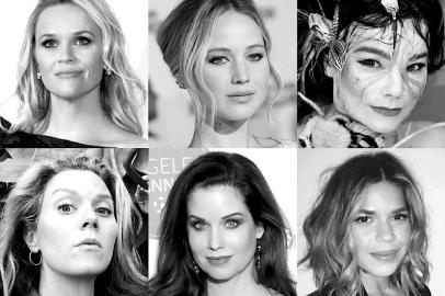 Da esquerda para a direita: Reese Whiterspoon, Jennifer Lawrence, Björk, Hillarie Burton,