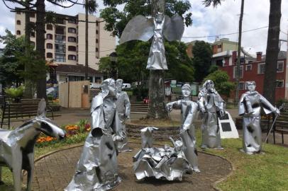 Presépio temporariamente colocado na frente da Praça Pedavena para o período de Natal 2018.