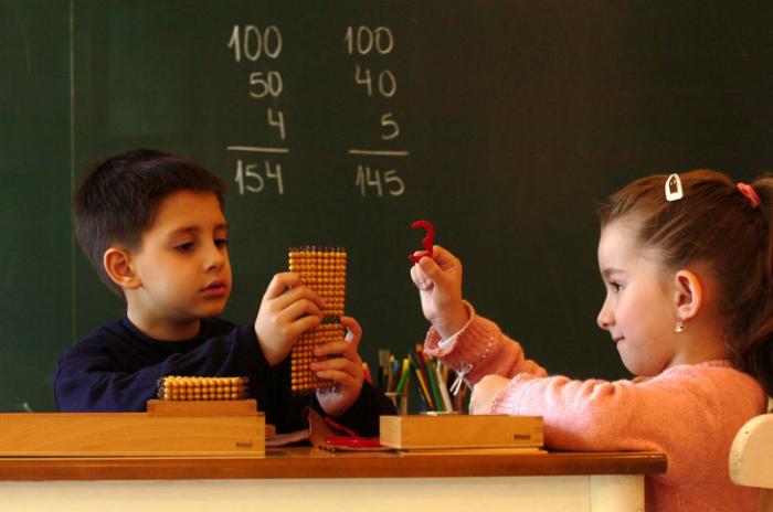 Aula De Matemática No Ensino Fundamental. As Crianças Estão