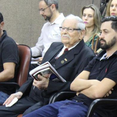 O líder comunitário Luiz Pizzetti em uma de suas últimas idas à Câmara, no dia 11 de abril de 2018. Ele foi à tribuna do Legislativo caxiense para ocupar a Tribuna Livre. Representou a União das Associações de Bairros (UAB). 