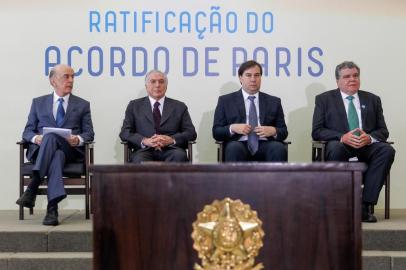  BRASÍLIA - DF, BRASIL - 12-09-2016 -Presidente Michel Temer durante cerimônia de ratificação do Acordo de Paris sobre mudança do clima. (Foto: Beto Barata/PR/Fotos Públicas)