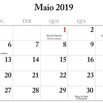 Calendário 2019 da paróquia de Lourdes destacando vista aérea do bairro nos anos 1950, com a igreja e o complexo da Vinícola Michielon nos anos 1950.