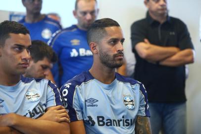  PORTO ALEGRE, RS, BRASIL, 03.01.2019. Reapresentação do Grêmio no CT Luiz Carvalho. No detalhe, novo volante Rômulo.Foto: Isadora Neumann/Agência RBS