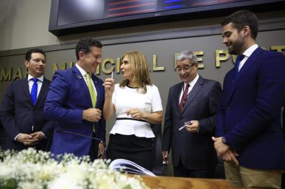  PORTO ALEGRE, RS, BRASIL, 03-01-2019: Vereadora Monica Leal toma posse como presidente da Câmara de Vereadores de Porto Alegre. (Foto: Mateus Bruxel / Agência RBS)