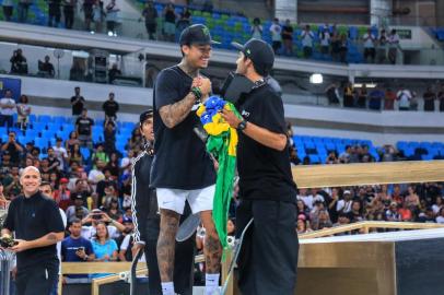  Etapa final do Street League no Parque Olímpico da Barra, no Rio de Janeiro. Nyjah Huston e Kelvin Hoefler.