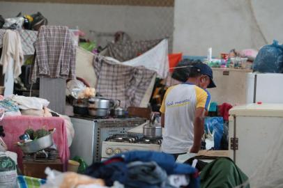  ALEGRETE, RS, BRASIL - 13/01/2019 - Cheias no Alegrete em virtude das chuvas dos últimos dias. Abrigos de flagelados no Ginásio Osvaldo Aranha.