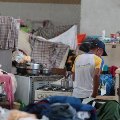  ALEGRETE, RS, BRASIL - 13/01/2019 - Cheias no Alegrete em virtude das chuvas dos últimos dias. Abrigos de flagelados no Ginásio Osvaldo Aranha.