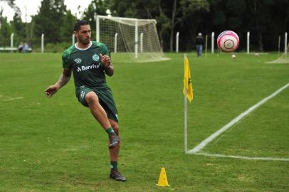  CAXIAS DO SUL, RS, BRASIL (17/01/2019)Treino do Juventude no CT em Caxias do Sul. Na foto, centroavante Braian Rodríguez. (Antonio Valiente/Agência RBS)