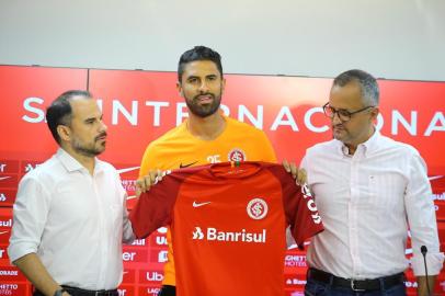  PORTO ALEGRE, RS, BRASIL, 18/01/2019- Apresentação de Santiago Tréllez novo jogador do Inter.(FOTOGRAFO: LAURO ALVES / AGENCIA RBS)