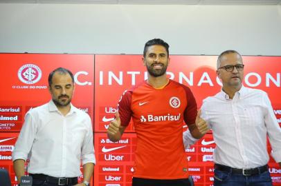  PORTO ALEGRE, RS, BRASIL, 18/01/2019- Apresentação de Santiago Tréllez novo jogador do Inter.(FOTOGRAFO: LAURO ALVES / AGENCIA RBS)