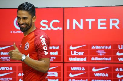  PORTO ALEGRE, RS, BRASIL, 18/01/2019- Apresentação de Santiago Tréllez novo jogador do Inter.(FOTOGRAFO: LAURO ALVES / AGENCIA RBS)