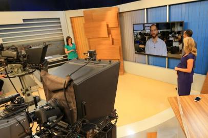  Porto Alegre, Bastidores do novo Telejornal Bom Dia Rio Grande, da RBS TV, gravação do piloto.. Fotos Júlio Cordeiro. 17/01/2019