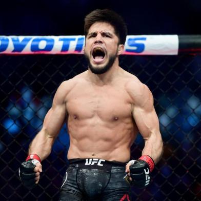 NEW YORK, NEW YORK - JANUARY 19: Henry Cejudo reacts after defeating TJ Dillashaw in the first round during their UFC Flyweight title match at UFC Fight Night at Barclays Center on January 19, 2019 in New York City.   Sarah Stier/Getty Images/AFP