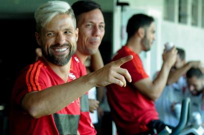  Treino físico do Flamengo. Jogador Diego. Foto: Marcelo Cortes/Flamengo