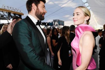 LOS ANGELES, CA - JANUARY 27: John Krasinski and Emily Blunt attend the 25th Annual Screen Actors Guild Awards at The Shrine Auditorium on January 27, 2019 in Los Angeles, California.   Kevork Djansezian/Getty Images/AFP