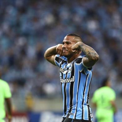  PORTO ALEGRE, RS, BRASIL - 28/01/2019 - Grêmio recebe o Juventude na Arena do Grêmio pela terceira rodada do Gauchão 2019. Comemoração do gol de Jael.Indexador: ISADORA NEUMANN