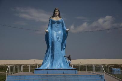  CIDREIRA, RS, BRASIL - Maior estátua de Iemanjá no estado do Rio Grande do Sul passa por repaginada no visual. FOTO: JEFFERSON BOTEGA/AGÊNCIA RBSIndexador: Jefferson Botega