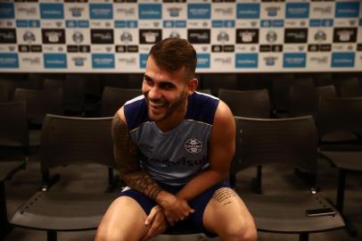  PORTO ALEGRE, RS, BRASIL - 01/02/2019 - Entrevista com Felipe Vizeu, centroavante do Grêmio.