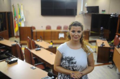  CAXIAS DO SUL, RS, BRASIL 01/02/2019Tatiane Frizzo do Solidariedade toma posse como vereadora na terça-feira, dia 5 de fevereiro. (Felipe Nyland/Agência RBS)