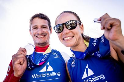 2018 Hempel Sailing World ChampionshipsO gaúcho Samuel Albrecht e a carioca Gabriela Nicolino ganharam uma prata inédita, a primeira medalha do Brasil na história da classe Nacra 17Indexador: Sailing EnergyFotógrafo: Official Photographer