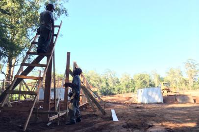 canteiro de obras do presídio de Sapucaia do Sul