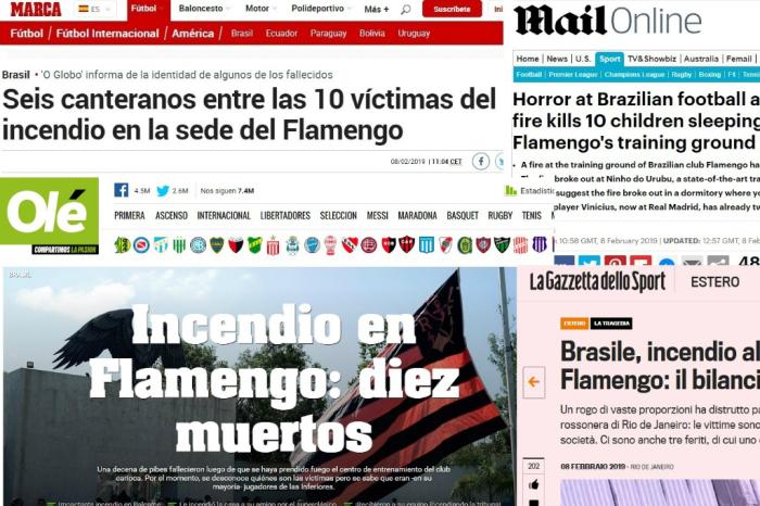 Montagem sobre Reproduções dos sites Marca / Olé / Daily Mail / Gazzetta dello Sport