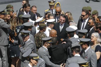 O presidente eleito Jair Bolsonaro participa da formatura e diplomação de militares na Escola de Aperfeiçoamento de Oficiais, na Vila Militar em Deodoro, no Rio de Janeiro