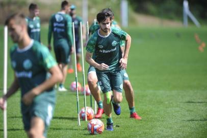  CAXIAS DO SUL, RS, BRASIL, 08/02/2019. Treino do Juventude que encara o Internacional neste domingo pelo campeonato gaúcho. Na foto, volante Ancheta. (Porthus Junior/Agência RBS)