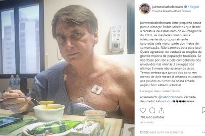 Presidente Jair Bolsonaro inicia dieta pastosa durante recuperação de operação para retirada de bolsa de colostomia