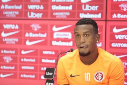  PORTO ALEGRE, RS, BRASIL, 13/02/2019-Coletiva de Edenilson jogador do Inter. (FOTOGRAFO: FERNANDO GOMES / AGENCIA RBS)