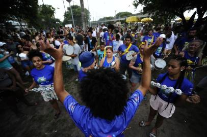  PORTO ALEGRE,RS,BRASIL.2019-02-09.Ensaio da Banda Ziriguidum,na Praça Julio Mesquita.(RONALDO BERNARDI/AGENCIA RBS).