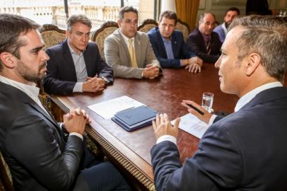 Governador Eduardo Leite em reunião com presidente da Assembleia Legislativa deputado Luís Augusto Lara